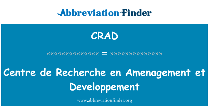 CRAD: Центр исследований en освоение и развития