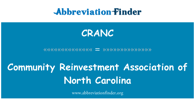 CRANC: Associação de reinvestimento comunitário da Carolina do Norte