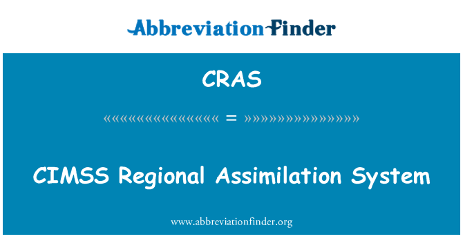 CRAS: CIMSS sistema regionale assimilazione