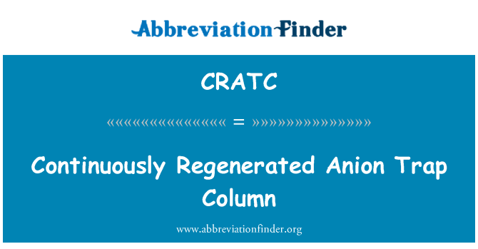 CRATC: Stalno regenerira Anion past stolpec