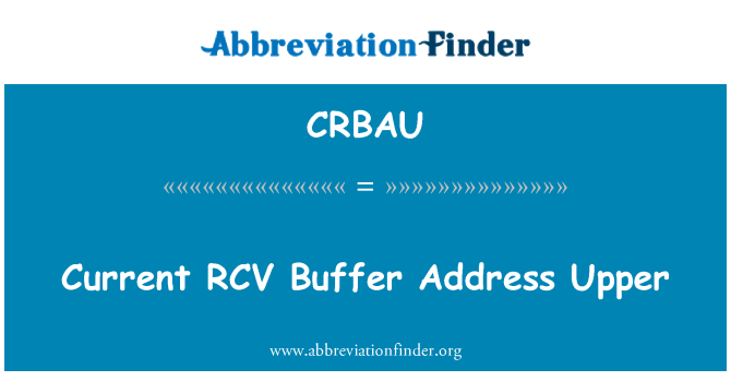 CRBAU: הנוכחי RCV מאגר הכתובות העליונה