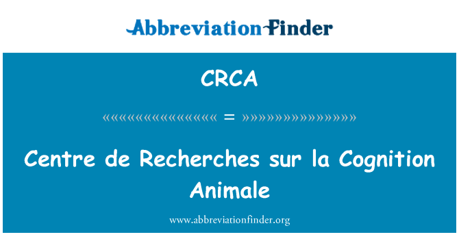 CRCA: 者・ シュル ・ ラ認知 Animale センターします。