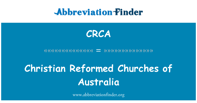 CRCA: Christian reformerte kirker i Australien