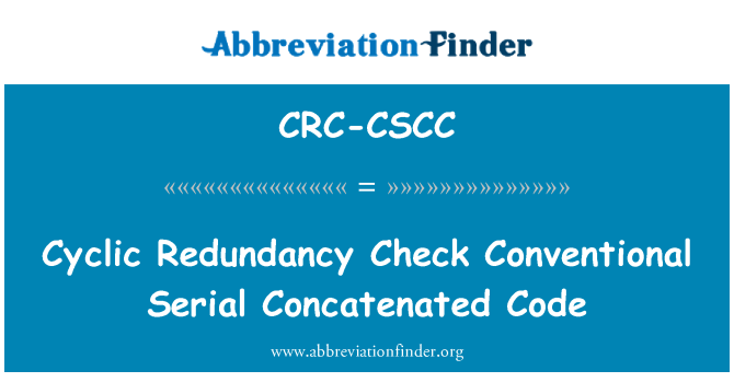 CRC-CSCC: 迴圈冗余檢查常規串列級聯的碼