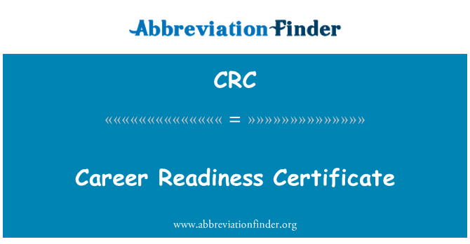 CRC: 職業生涯準備證書