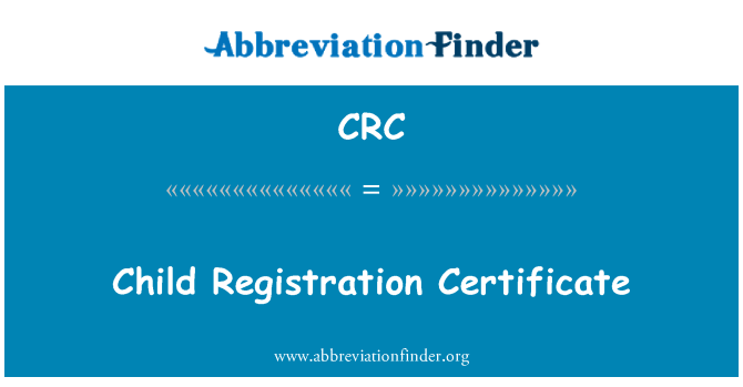 CRC: Certificado de registro de infantil