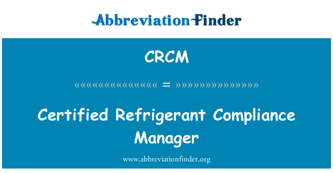 CRCM: Certificirano hladilnega skladnosti Manager