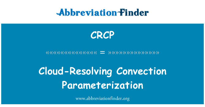CRCP: Oblak-rješavanje konvekcija parametriranje
