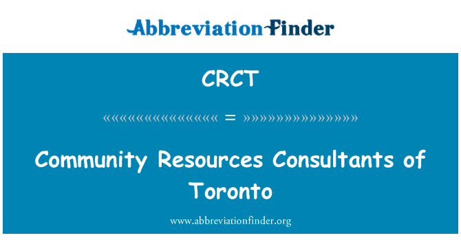 CRCT: Community Resources Consultants of Toronto