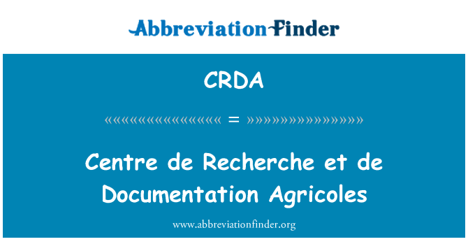 CRDA: Centre de Recherche et de Agricoles ta ' dokumentazzjoni