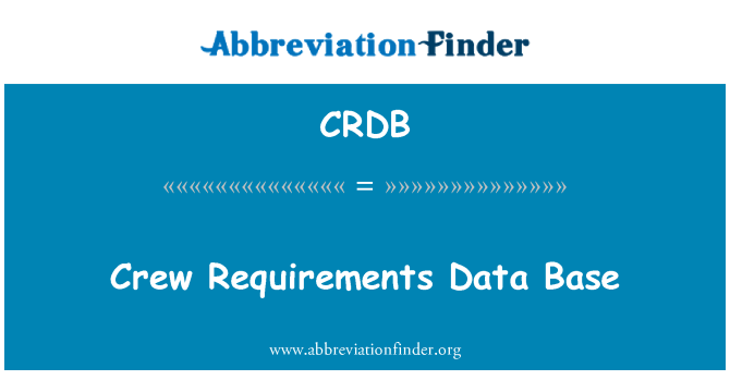 CRDB: Equipaggio requisiti Base di dati