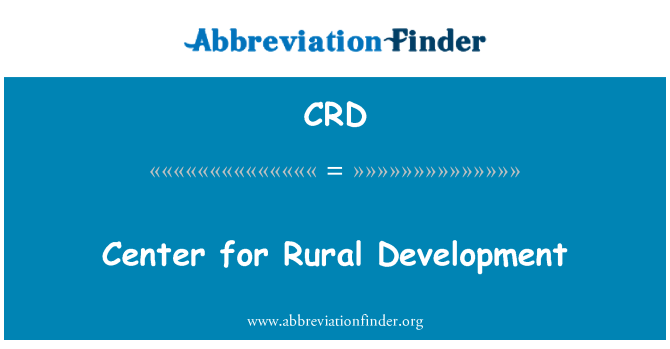 CRD: Centre pour le développement Rural