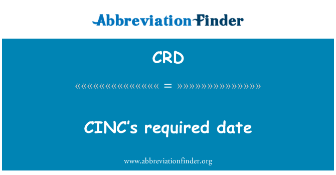 CRD: תאריך נדרש של CINC