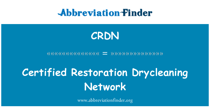 CRDN: Certifikované restaurace Drycleaning síť