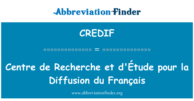CREDIF: Centre de Recherche et d