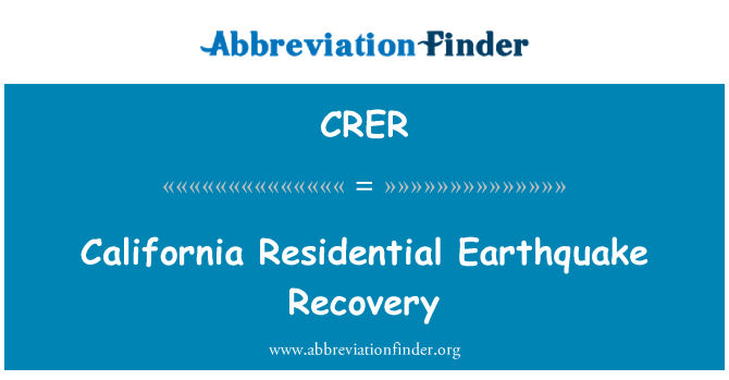 CRER: California Wohn Erdbeben Recovery