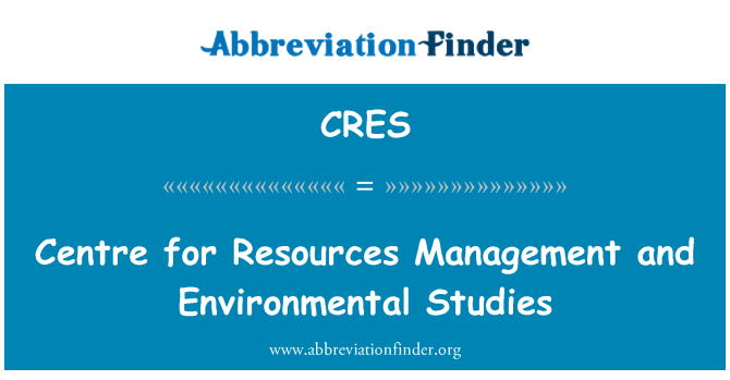 CRES: Centre d'études environnementales et de gestion des ressources