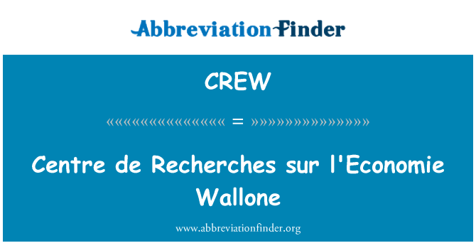 CREW: 센터 드 관련 쉬르 세계 Wallone