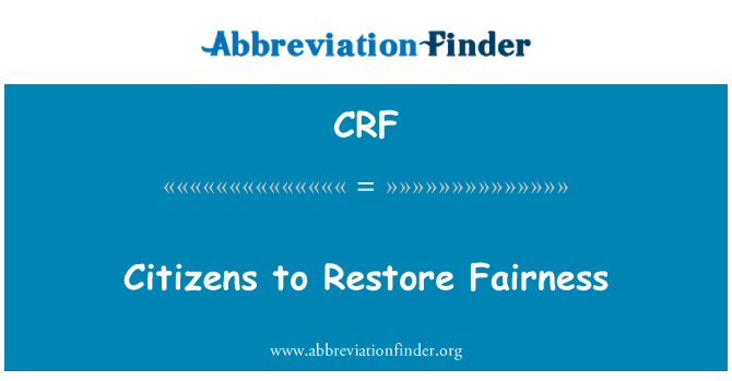 CRF: Borgerne at genskabe retfærdighed