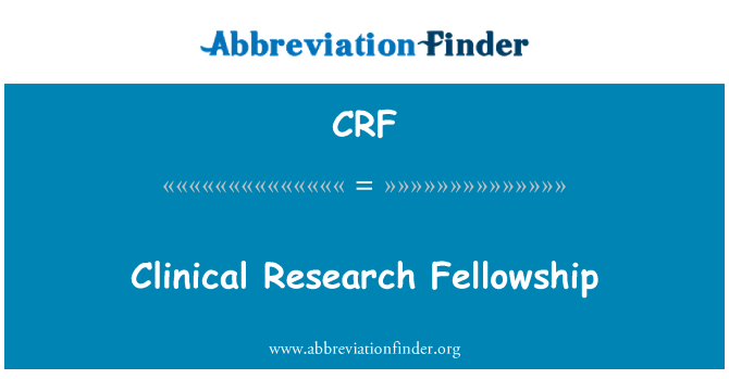CRF: Klinik araştırma bursu