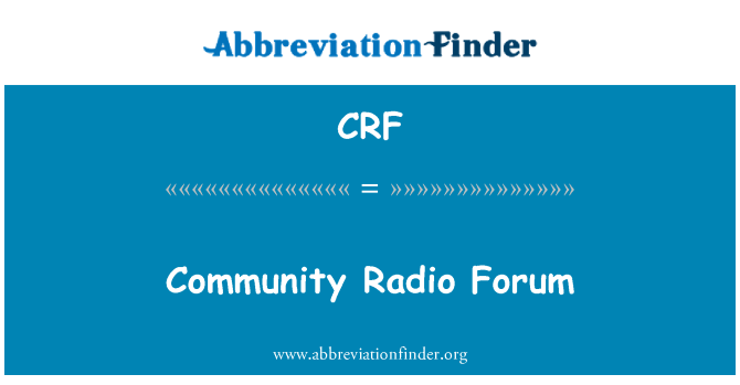 CRF: Fforwm Radio Cymunedol