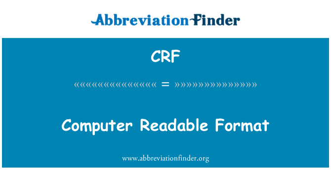 CRF: コンピューター読み取り可能な形式