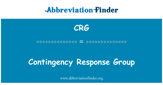 CRG: Contingentie reactie groep