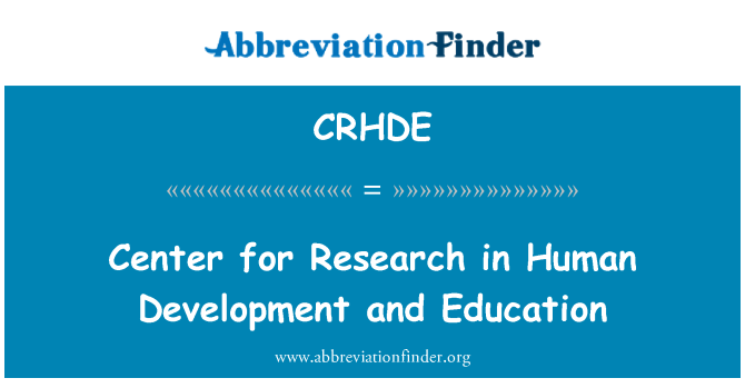 CRHDE: Centre de recerca en educació i desenvolupament humà