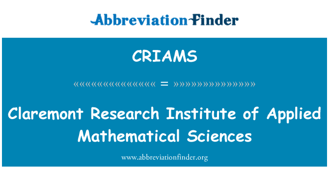 CRIAMS: Claremont forskningsinstitut for anvendt matematiske fag