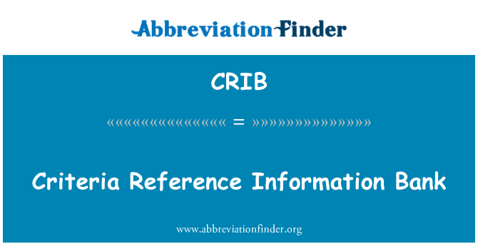 CRIB: 標準參考資訊銀行