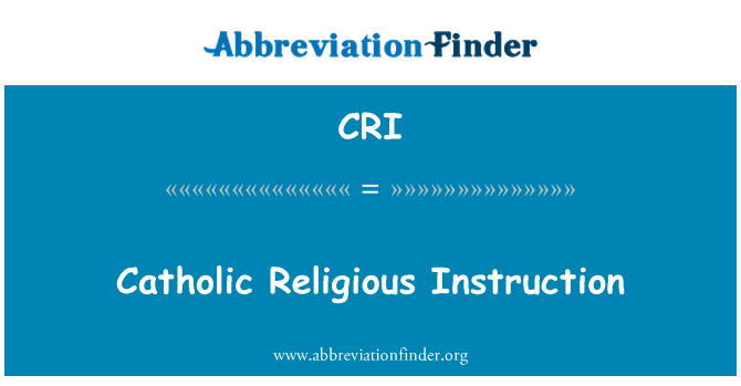 CRI: הדרכה דתית קתולית