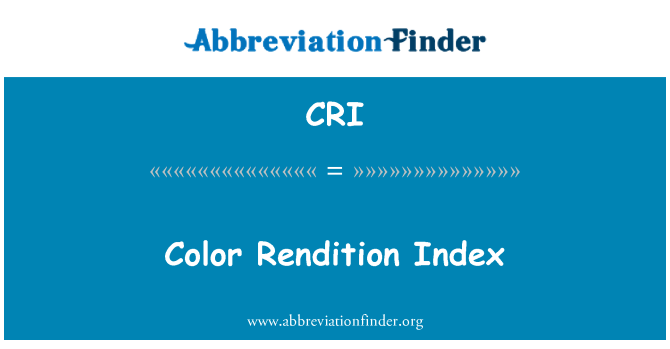 CRI: Índice de rendição de cor