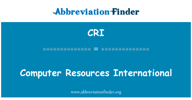 CRI: Международные ресурсы компьютера