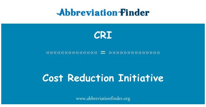 CRI: Iniciativa de redução de custos