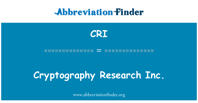 CRI: Криптография Research Inc.