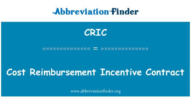 CRIC: Kosten Erstattung Incentive Vertrag
