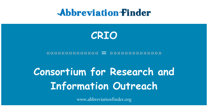CRIO: Konsorcium pro výzkum a informace informační