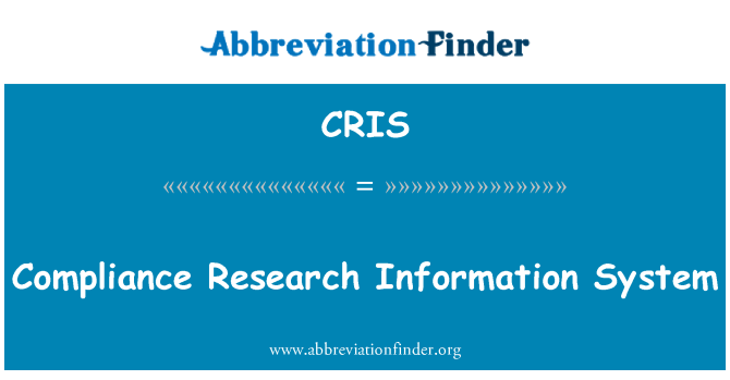CRIS: Compliance Research Information System