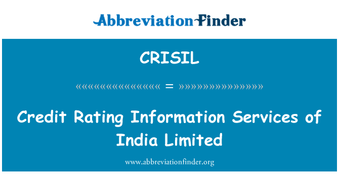 CRISIL: Kreditné Rating informácie služby India Limited