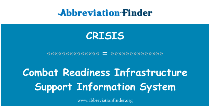 CRISIS: Bojové připravenosti infrastruktury podpora informační systém