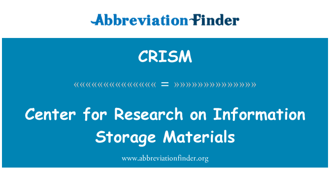 CRISM: Centrum voor onderzoek naar informatie-opslag materialen