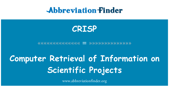 CRISP: Számítógépes lekérdezéséről tudományos projekt információ