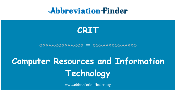 CRIT: Prostředky počítače a informační technologie