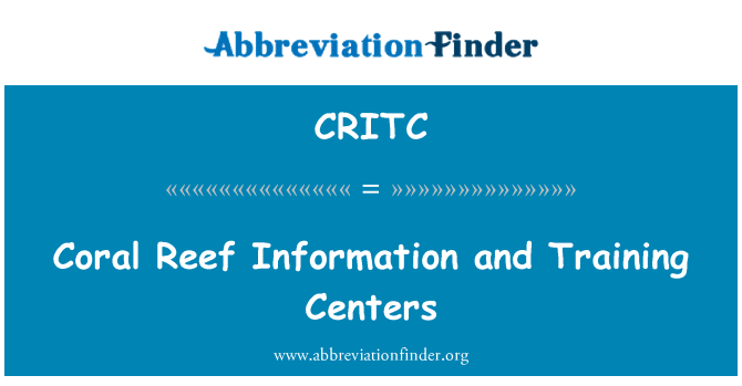 CRITC: Coral Reef Information and Training Centers