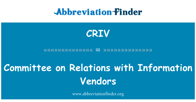 CRIV: Comissió de relacions amb els proveïdors d'informació