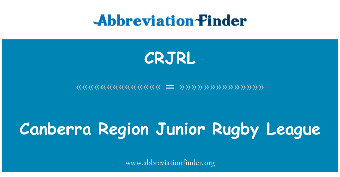 CRJRL: Canberra regionu juniorów Rugby League