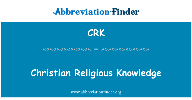 CRK: المعرفة الدينية المسيحية