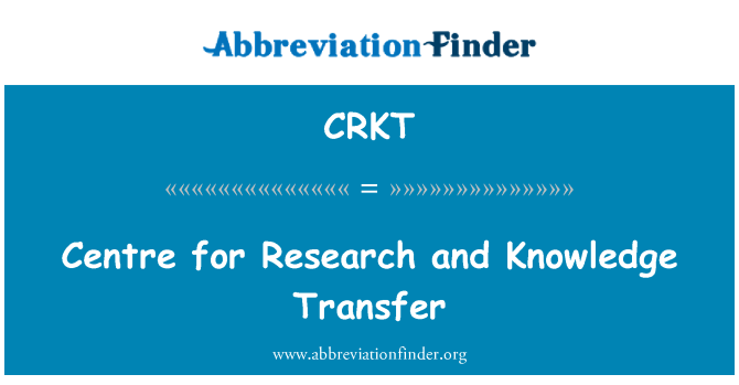 CRKT: מרכז מחקר והעברת הידע