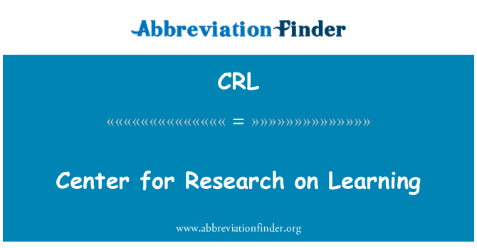 CRL: Center for Research on Learning