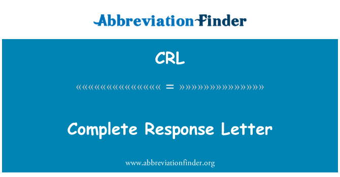 CRL: Lettera di risposta completa